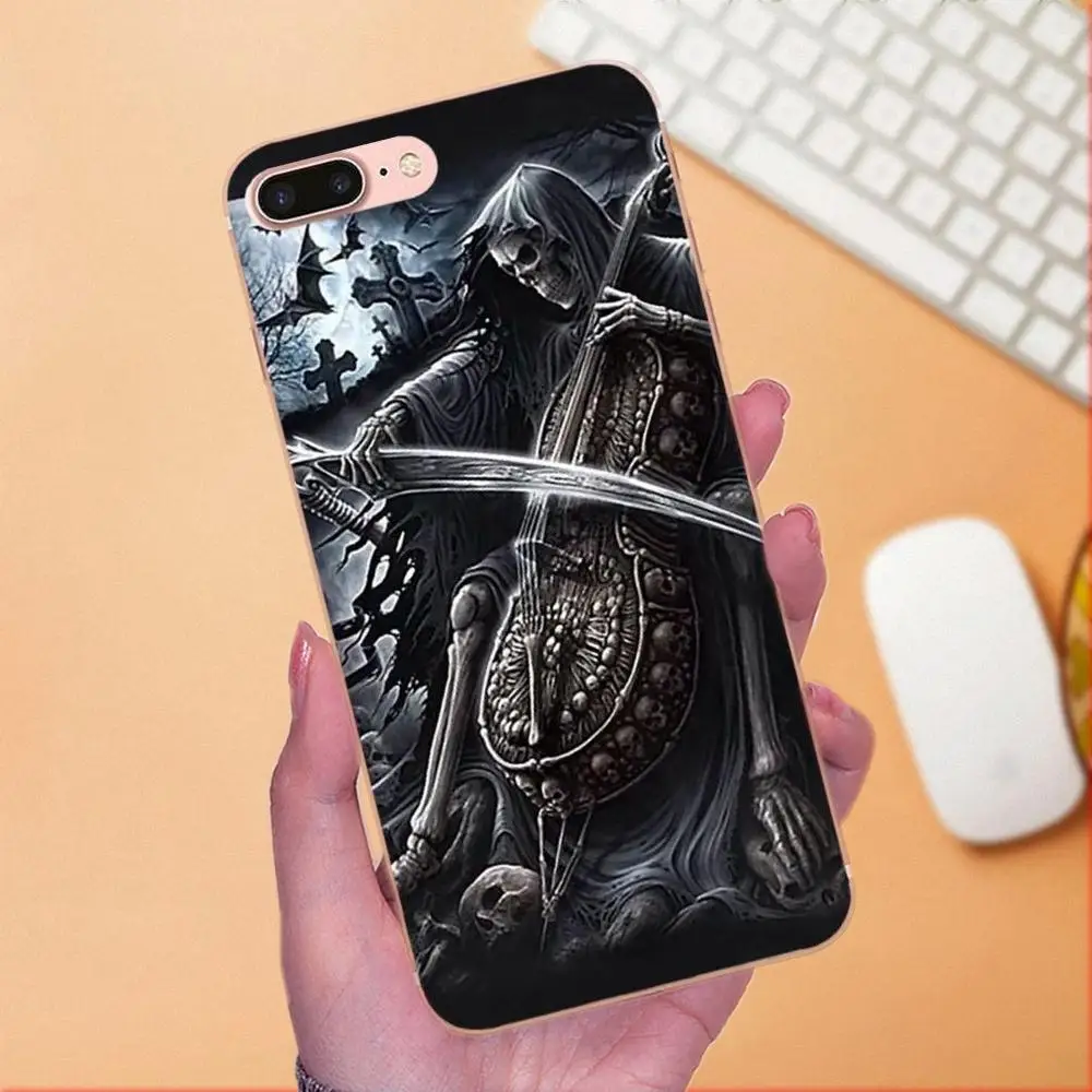 Grim Reaper принт черепа для Huawei P7 Honor 4C 5A 5C 5X 6 6C 6A 6X 7 7X 8 9 V8 V10 Y3II Y5II G8 Play Lite|Чехлы-накладки|
