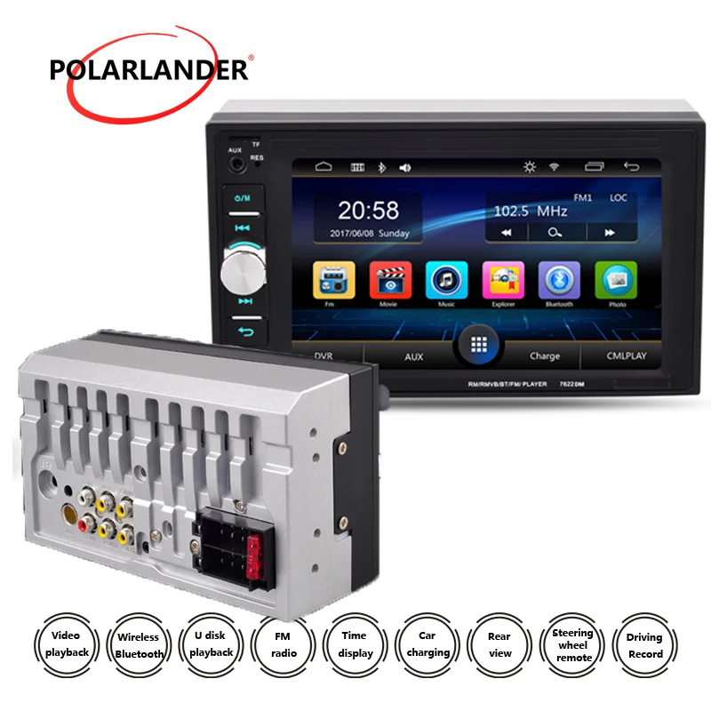 Mirrori link 2 din 9 языков 6 дюймов MP3 MP4 MP5 FM Aux в автомобиль радио Bluetooth стерео плеер