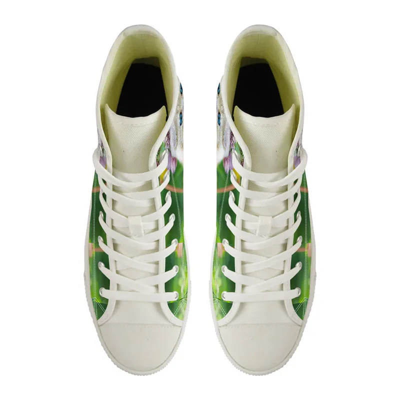 WHEREISART/Белые Повседневные парусиновые туфли на плоской подошве с высоким берцем и