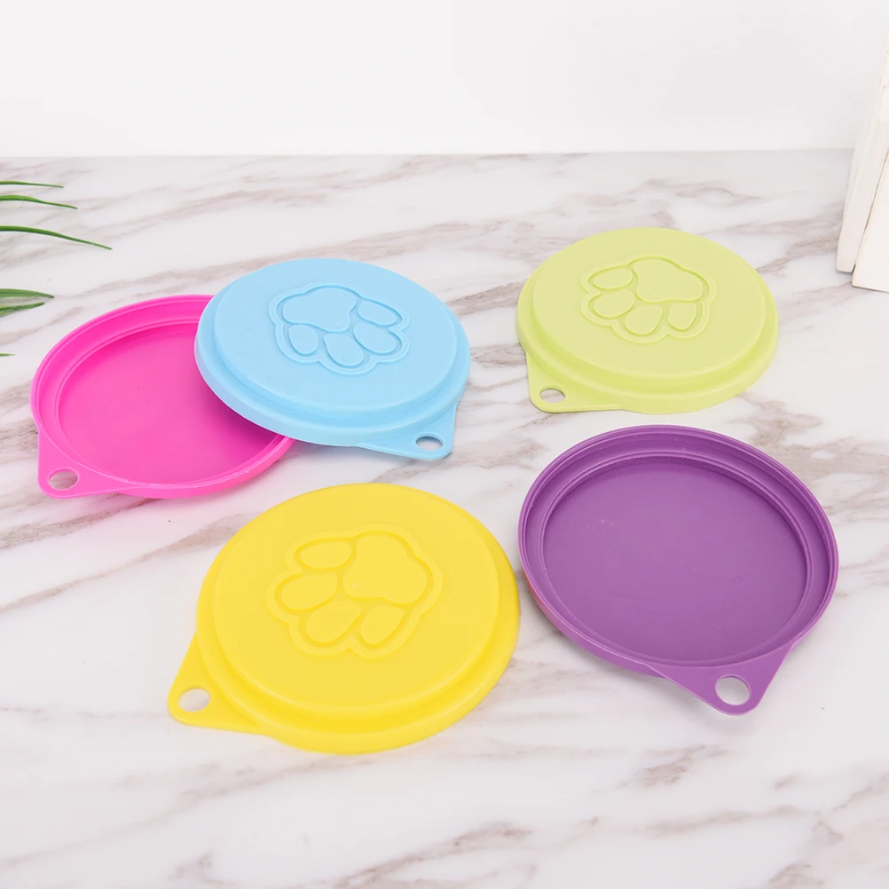 Одна деталь Pet Еда может крышки собаки кошки животные олова Пластик многоразовые