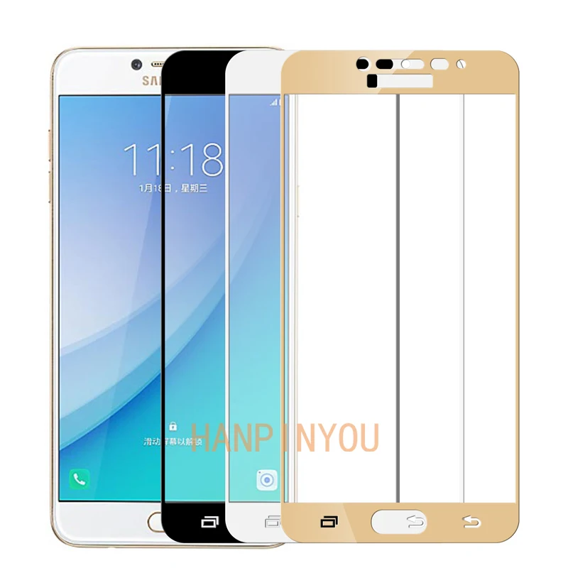 Защитная пленка для экрана Samsung Galaxy C7 Pro C7010 закаленное стекло с полным покрытием 5