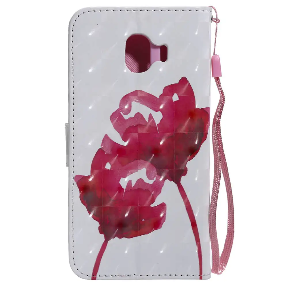 PU Leather Covers On For SAMSUNG Galaxy J4 2018 SM-J400F/DS 16GB Book Flip Cases 3D Picture Hand Strap | Мобильные телефоны и