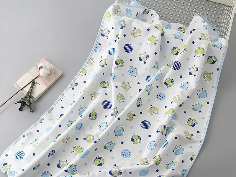 50x70 cm Blue Owl 3 Слои детский пеленальный коврик 30*45/50*70/90*120 см Детские мочи колодки матрас моющийся подгузник для малыша с ромбовидным узором лист - Цвет: 50x70 cm Blue Owl