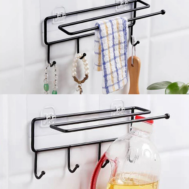 Кованая Железная 4 крючка вешалка для полотенец паста стойка кухонной бумаги