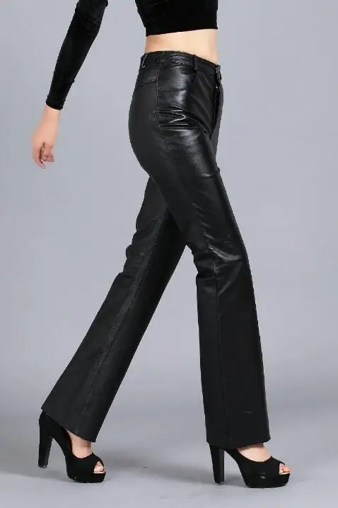 Женские брюки из натуральной овечьей кожи нового размера плюс женские кожаные с