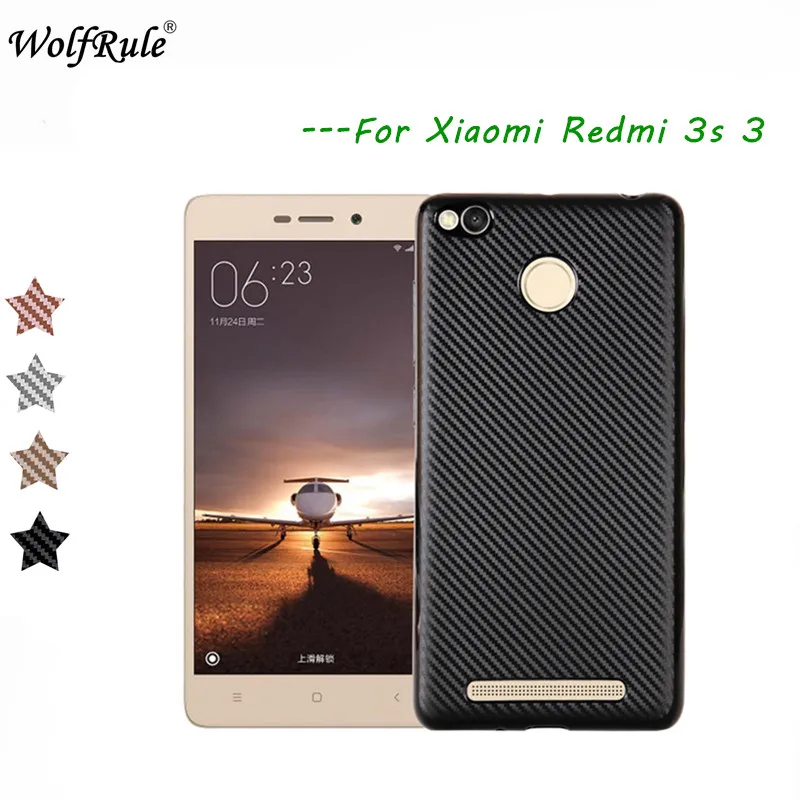 WolfRule Xiaomi Redmi 3s Case 3 Cover Luxury Full Protection Carbon Fiber Brushed TPU For Phone Shell |