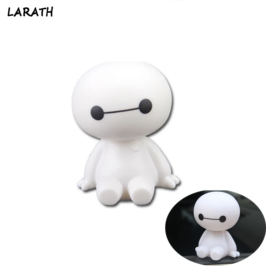 Милый пластиковый робот Baymax фигурка вибрирующей головы украшения для автомобиля