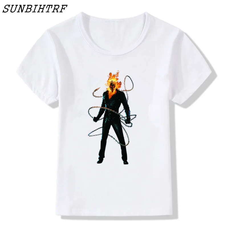 Дети Ghost Rider Прохладный Вдохновленный мультфильма модная футболка летние шорты