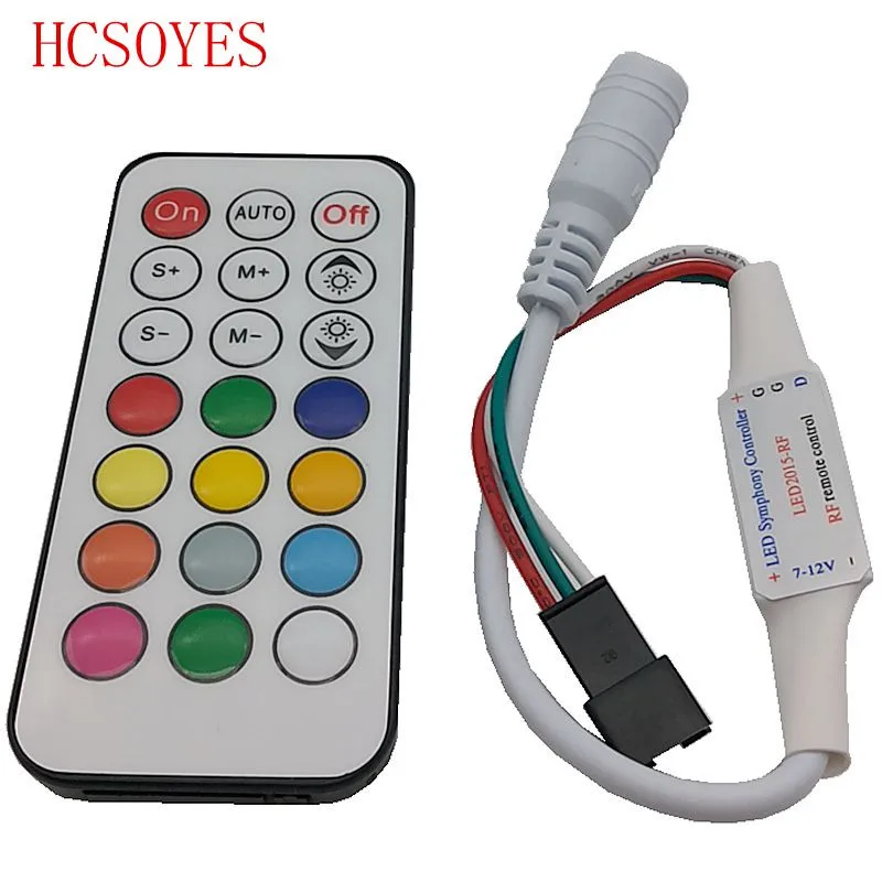 DC 5 24 в 21 ключ ИК RF пульт дистанционного RGB led контроллер для светодиодных пикселей