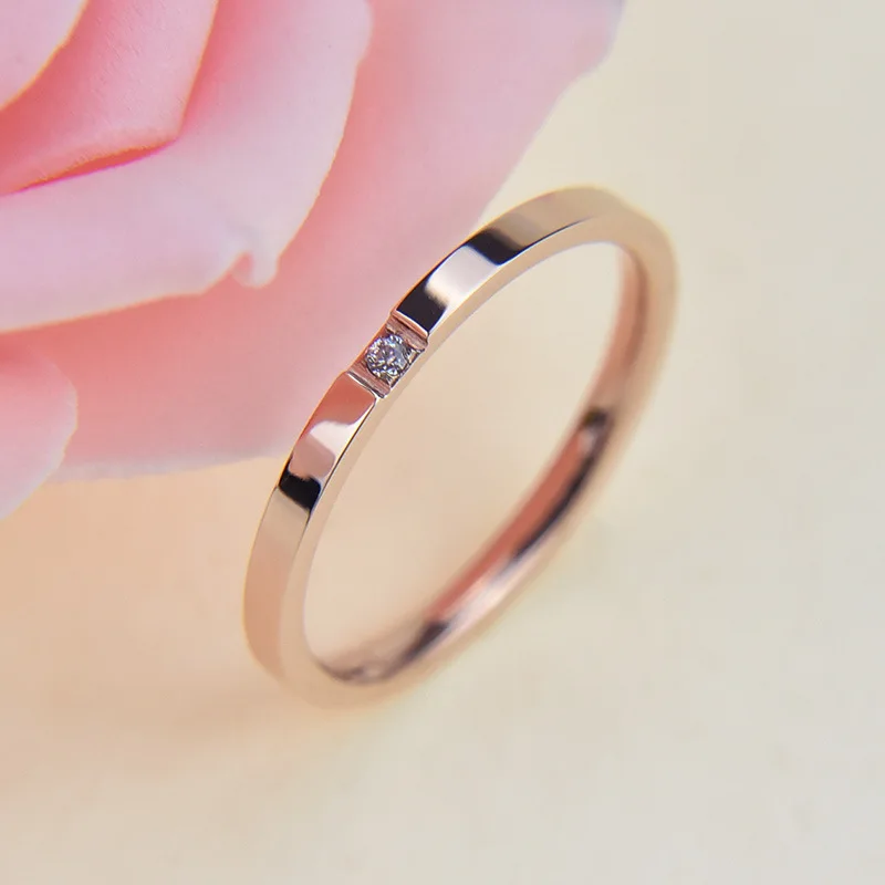 Нержавеющая сталь титан простой розовое золото серебро Цвет Размер 3 10