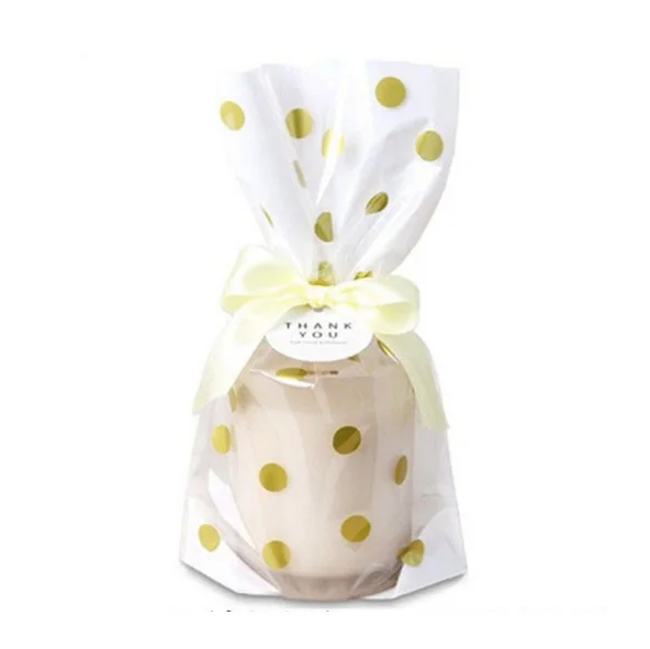 Gold dots 100pcs 100 шт Золотая Марка в горошек полосатая сумка для печенья пакет для конфет Печенье десертные сумки вечерние подарочные пакеты - Цвет: Gold dots 100pcs