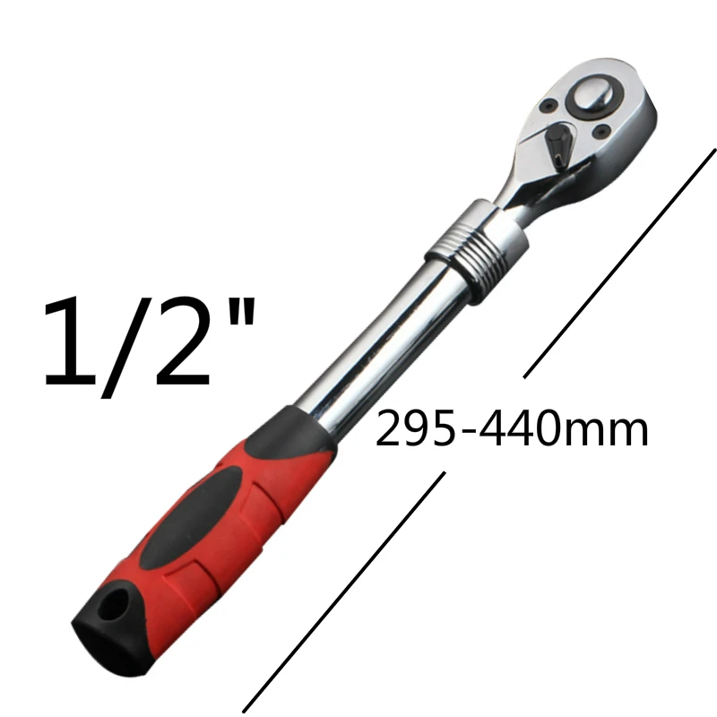1 шт. Cr-V гибкий храповой ключ 1/" 3/8" 1/" гнездо драйвера шестигранный ключ Регулируемая длина 72 зубьев рычажный ключ храпового механизма - Цвет: Flexible Big