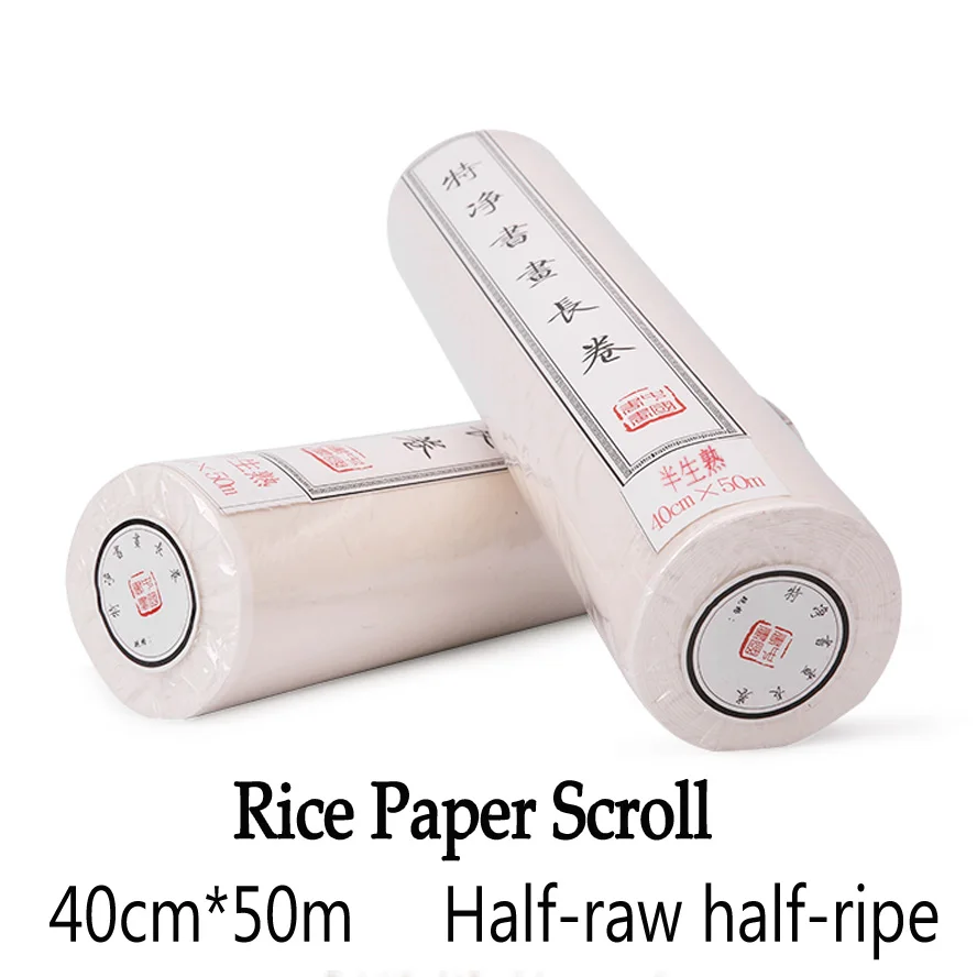 40cm*50m/roll Chinese Rice Paper Half-raw half-ripe painting paper scroll for artist calligraphy painting Art supplies