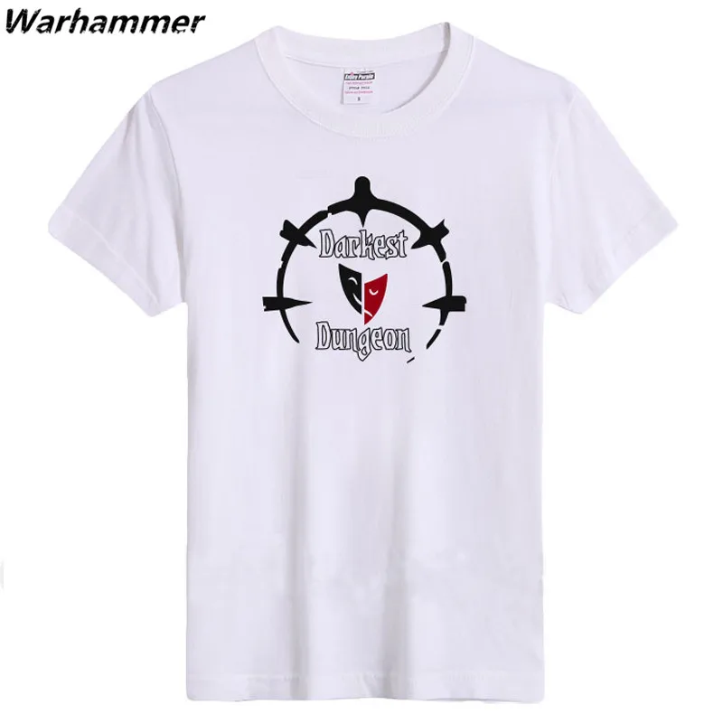 Warhammer игровая Мужская футболка модный стиль Флокирование принт темное