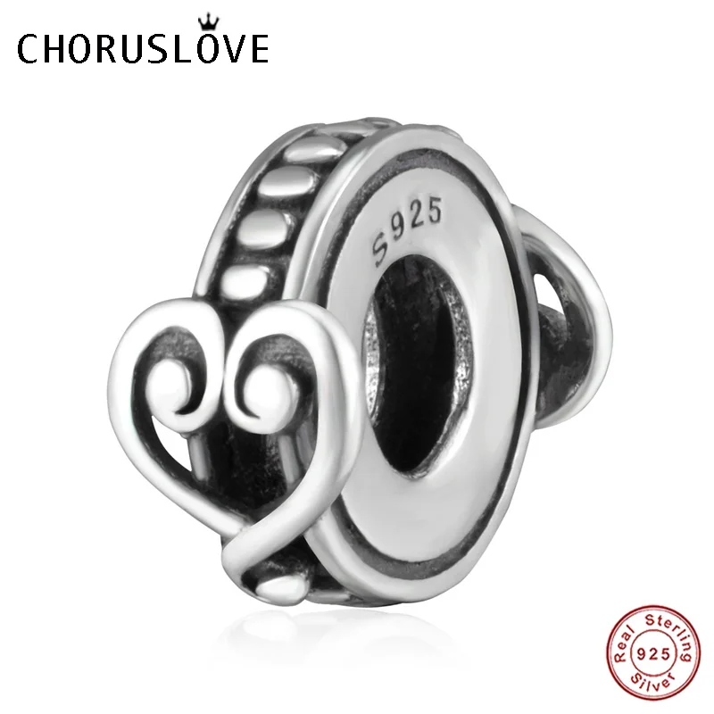 Choruslove swirrling сердце любовь разделитель Шарм бусины из стерлингового серебра 925 fit