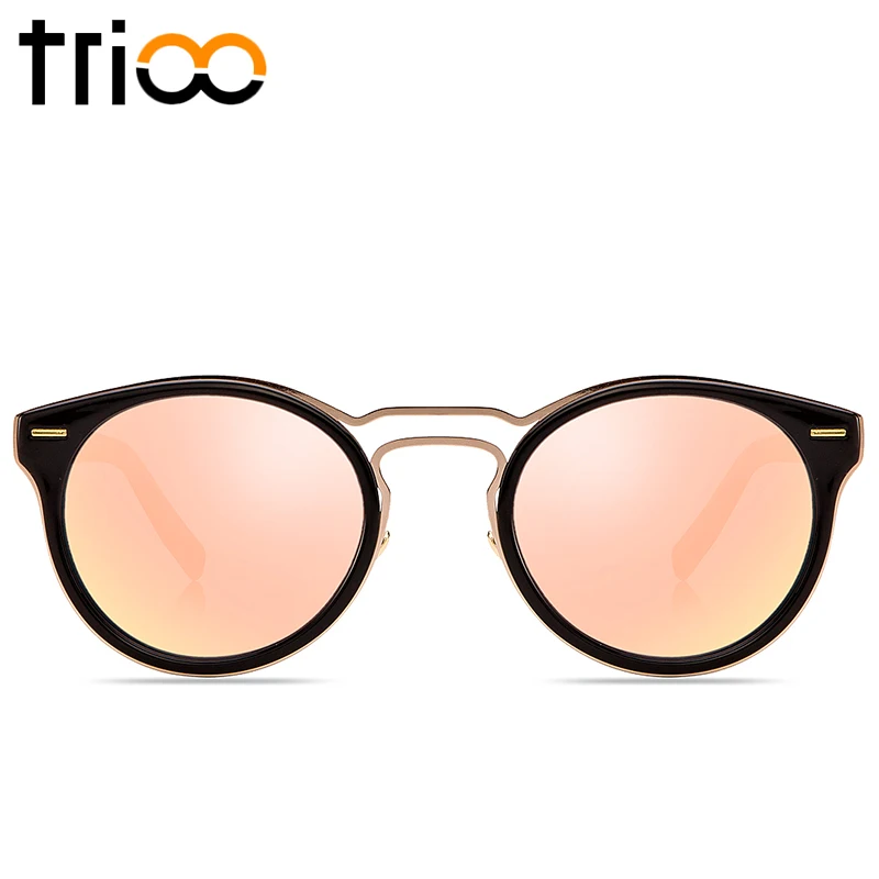 Женские солнцезащитные очки TRIOO с розовыми зеркальными линзами в оригинальной