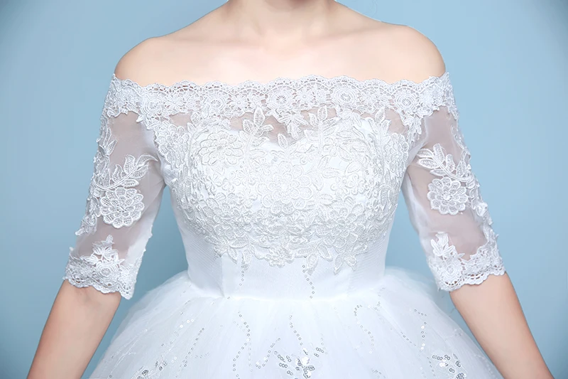 Белое Свадебное Платье Vestidos De Noiva новое поступление кружевное бальное платье принцессы с вырезом лодочкой на шнуровке для беременных