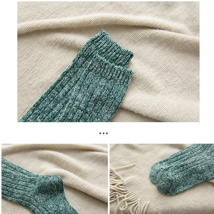 Однотонные Хлопковые женские классические вязаные носки до колена | Женская