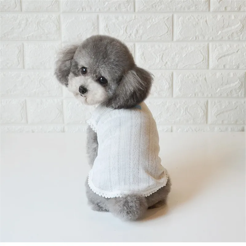 Коллекция 2019 года жилеты для собак летняя одежда из розового и белого хлопка