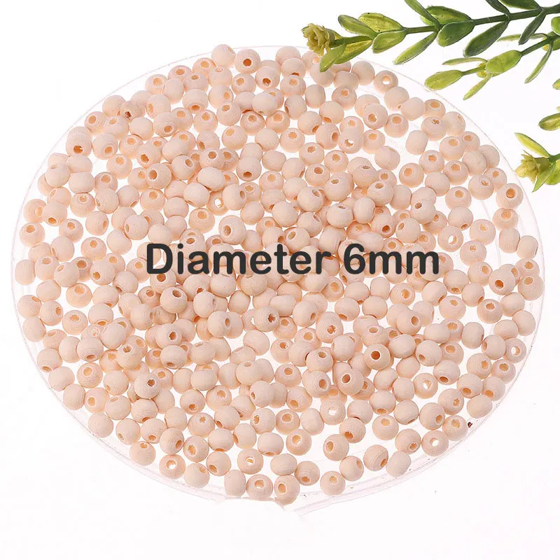 6mm 300pcs 20g 2-300 шт 6/8/10/12/14/16/18/20/25/30 мм деревянные бусины натурального Цвет круглый эко-свободного кроя из деревянных бусин "сделай сам" для изготовления ювелирных изделий - Цвет: 6mm 300pcs 20g