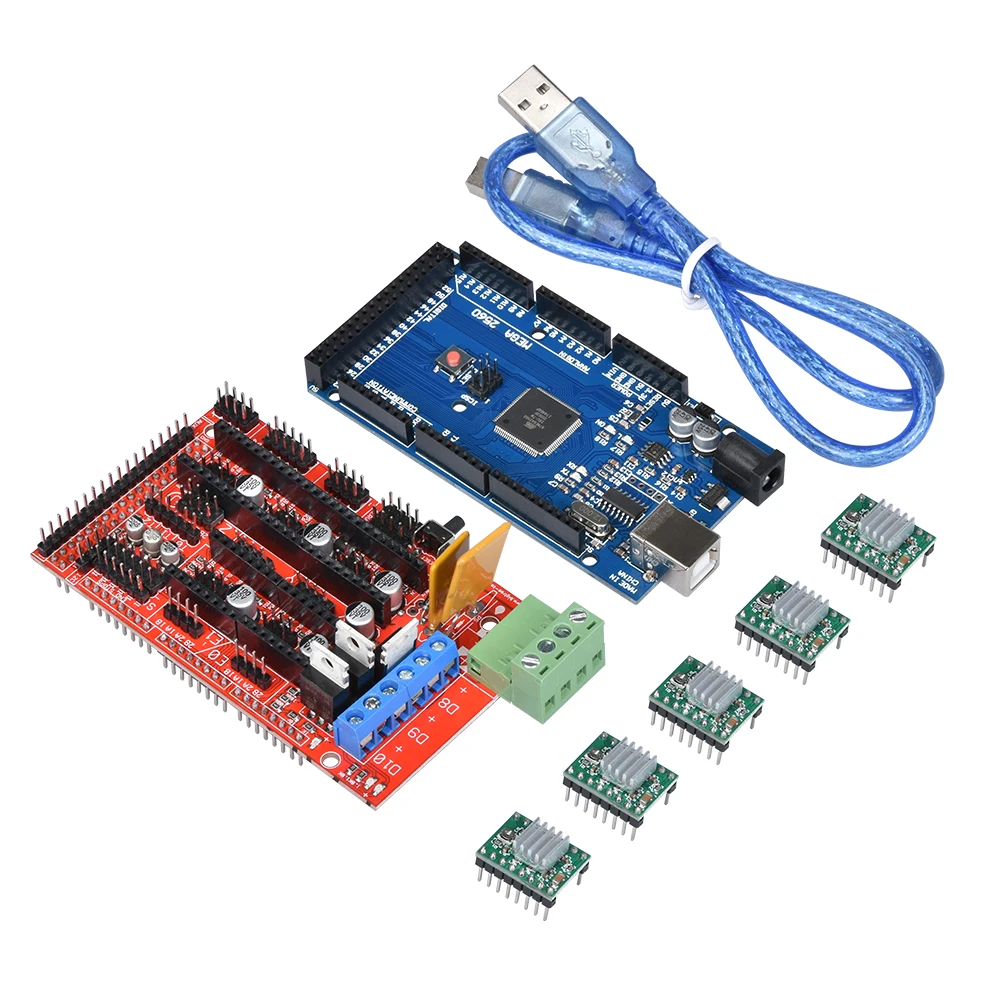 Комплект деталей для 3D принтера 1 шт. плата контроллера RAMPS 4 + Mega 2560 R3 Reprap Мендель 5