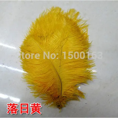 

2014 hot sale!10pcs/lot 30-35cm/12-14inch Gold Ostrich Feathers plume for wedding centerpieces christmas table decoration