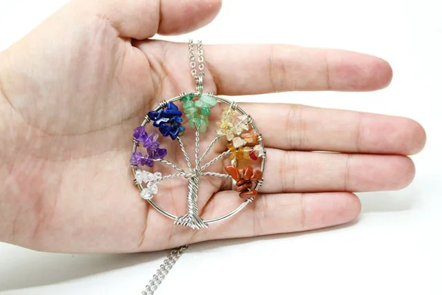 Вечное Древо жизни обрушенная подвеска с бусинами из камней 7 Чакр бисера