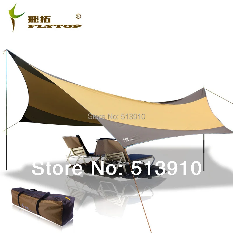 FLYTOP большой тент 550*560 см водонепроницаемый УФ тент палатка для кемпинга/Оксфорд с серебряным покрытием большой тент для пляжа солнцезащитный тент