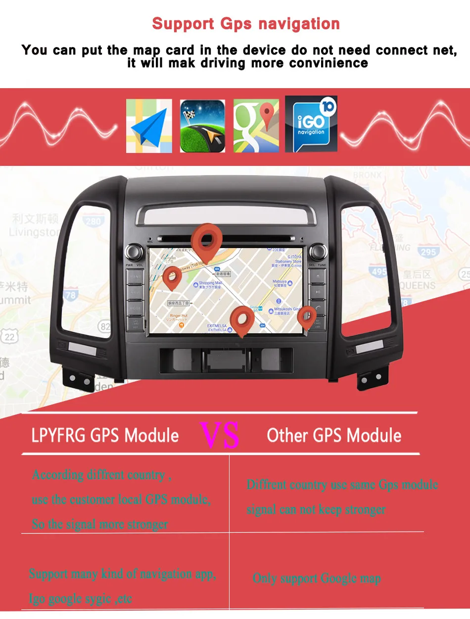1024*600 HD 4G ram Android 9,0 автомобильный DVD мультимедийный плеер для HYUNDAI SANTA FE 2006-2012 gps+ радио стерео головное устройство магнитофон