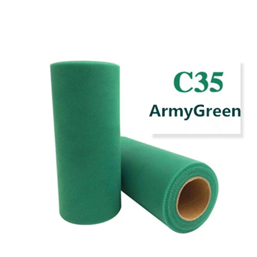 C35 ArmyGreen Тюль в рулоне 15 см, 25 ярдов, рулон, ткань, катушка, пачка, вечерние, подарочная упаковка, украшение на свадьбу, день рождения, товары для декоративного рукоделия - Цвет: C35 ArmyGreen