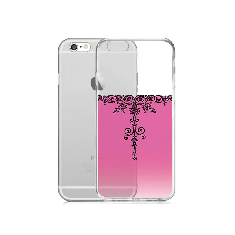 TPU Clear Gradient Phone Case For iPhone 6 6s 7 8plus x with flower heart smile Free shipping 4 5se |
