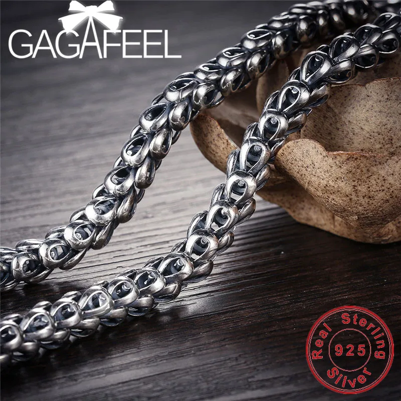 Мужские ожерелья подвески из серебра GAGAFEEL однотонные цепочки 100% S925 пробы с