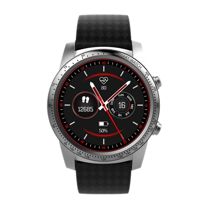 Silver Автономный Смарт-часы W1 HRM, фитнес-приложение, Google Assistant Android 5.1OS 3g разблокированный телефон Поддержка at& T gps встроенный, BT головки - Цвет: Silver