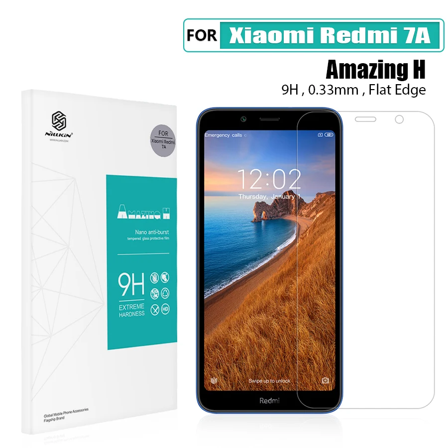 Защитное стекло для экрана NILLKIN Amazing H/CP + 9H 0 3 мм закаленное xiaomi Redmi 7A 2.5D 5 45