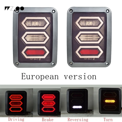 European version Универсальный светодиодный фонарь для прицепа, стоп-сигнал поворота, задний фонарь для Jeep YJ JK CJ Pickup Truck Van - Цвет: European version