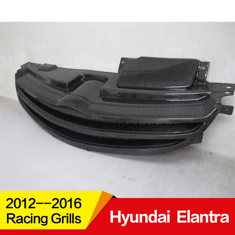 Подходит для гоночных грилей hyundai Elantra Avante 2012 13 14 15 16 лет из углеродного волокна Refitt Передняя Центральная гоночная решетка