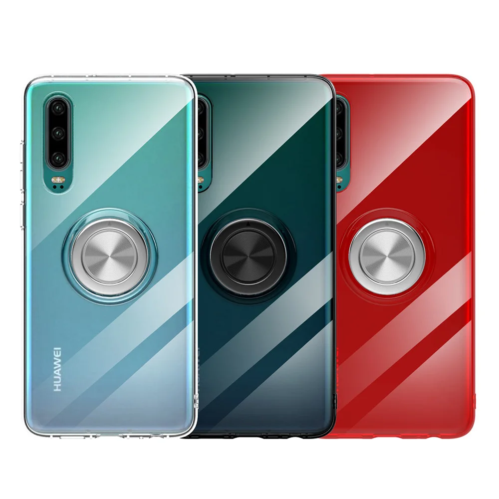 Чехол с магнитным кольцом держателем для Huawei P20 P30 Mate 20 Lite Honor 8X 10 мягкий