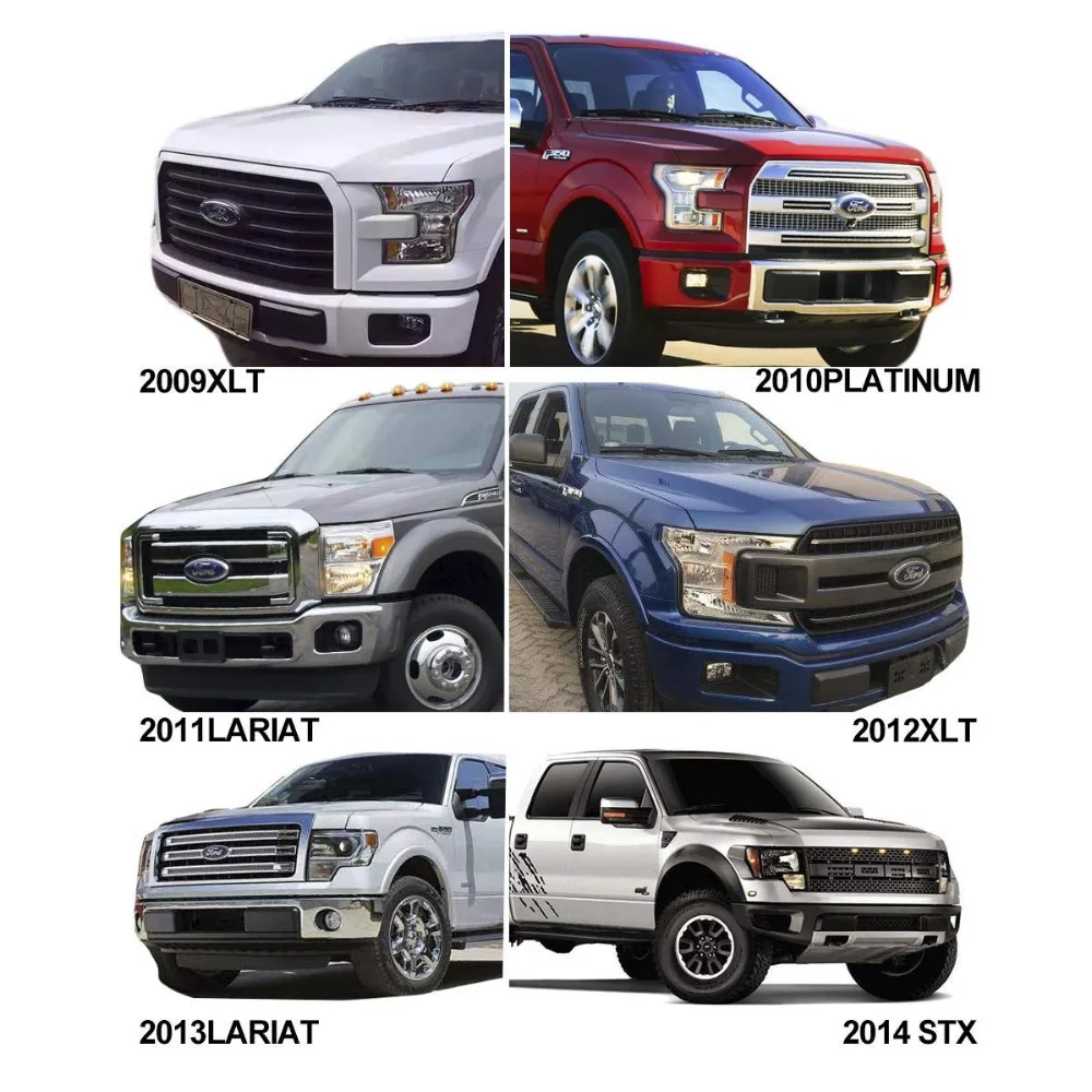 Для FORD F150 передние накладки бампера вставки колпачков колодки LH+ RH 09-14 черные хромовые автомобильные