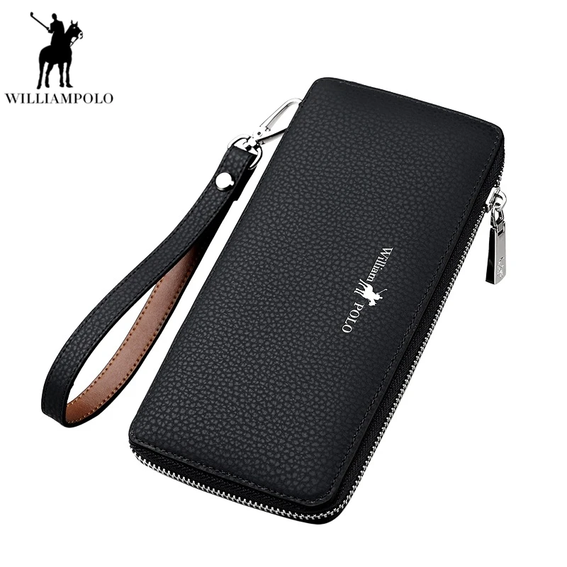 Williampolo новые туфли из натуральной кожи Для мужчин длинный кошелек Известный