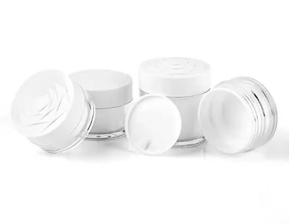 12pcs/Lot 20g/30g/50g High Quality Plastic Cream Jar Acrylic Double Wall Refillable Facial Packaging Cosmetic Container | Красота и