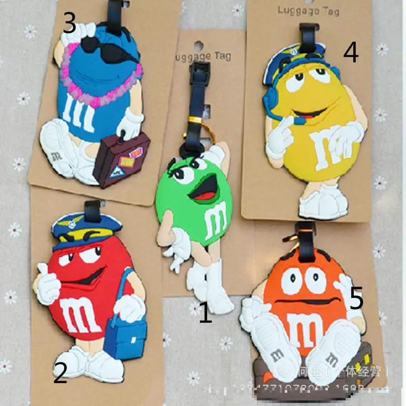Creative M Bean and bean chocolate Luggage Tag 5Pcs Kawaii gift Children's favorite color toy | Игрушки и хобби