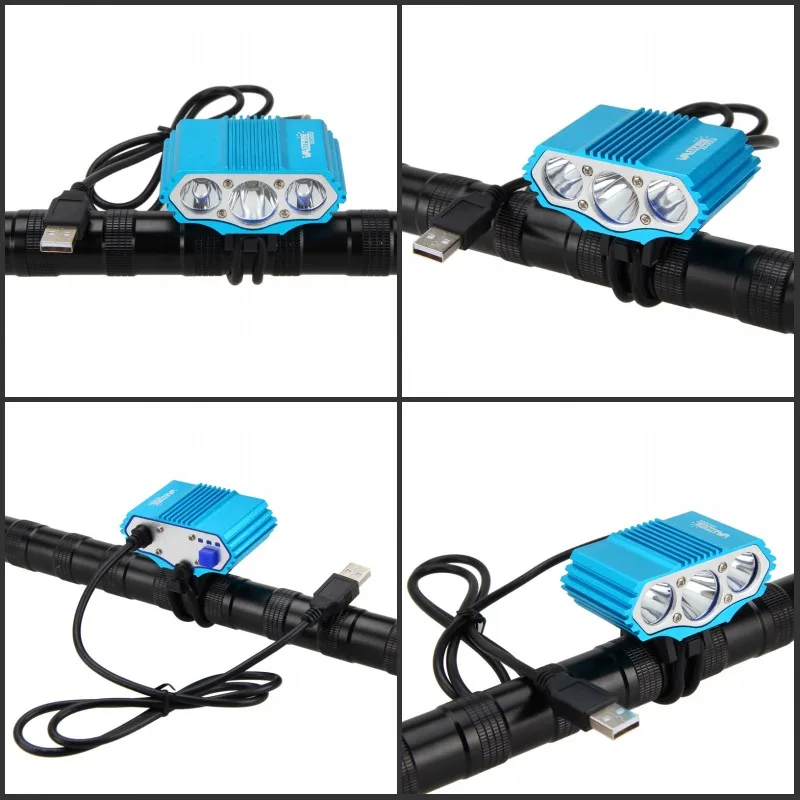 Фонарь на руль велосипеда 15000лм с USB портом|bicycle front|handlebar lightbicycle front light |