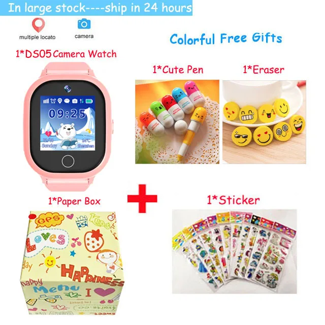 pink package 1 DS05 Смарт-часы Детские с камерой IP67 gps телефон смарт-часы водонепроницаемые iOS определение местоположения устройства трекер безопасный монитор android - Цвет: pink package 1