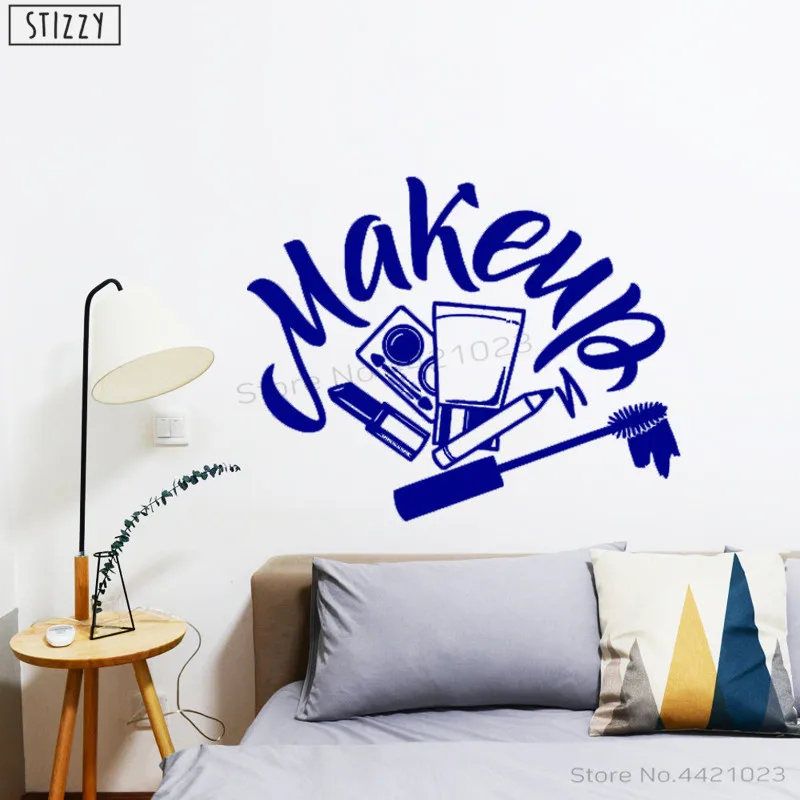 STIZZY Wall Decal Creative Woman Face Beauty Salon Vinyl Stickers Makeup Removable Window Logo Decor Cosmetic Art Mural C81 | Дом и сад
