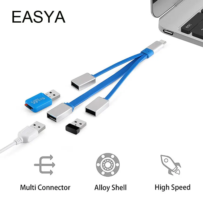 EASYA Thunderbolt 3 OTG USB C Hub Mavic Air автомобильный разъем супер Скорость USB 3,0/2,0 4-в-1 Тип usb-C для Macbook Pro ноутбук телефон Применение