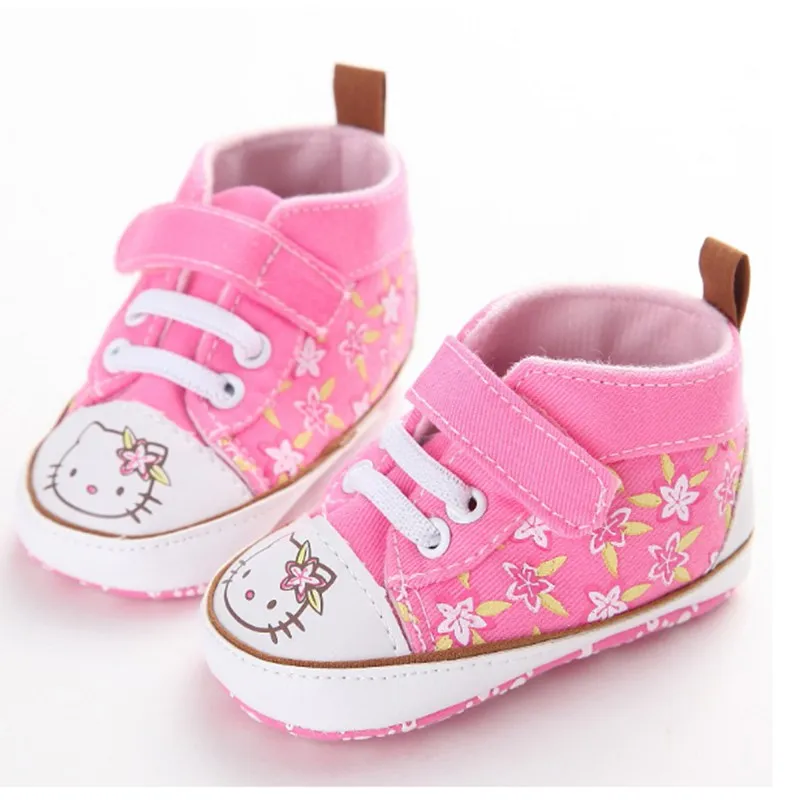 Милая Брендовая обувь для маленьких девочек с принтом Hello Kitty малышей мягкой