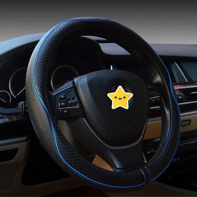 Верхний слой Универсальный Автомобильный руль 38 см автомобильный Стайлинг авто чехлы на противоскользящие