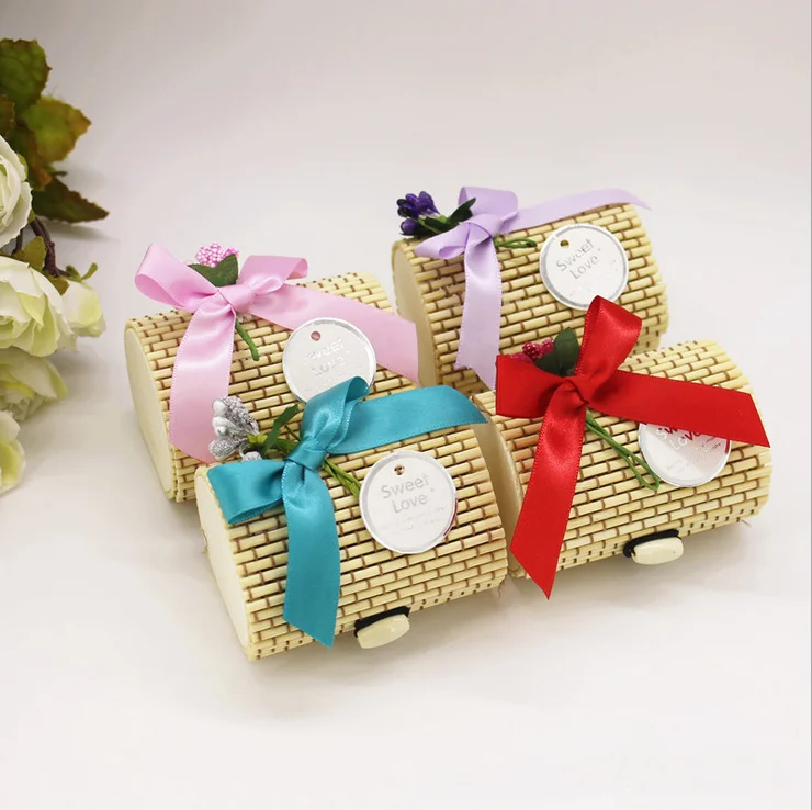 12 шт. в европейском стиле цилиндрическая форма бамбуковые Свадебные Сувениры