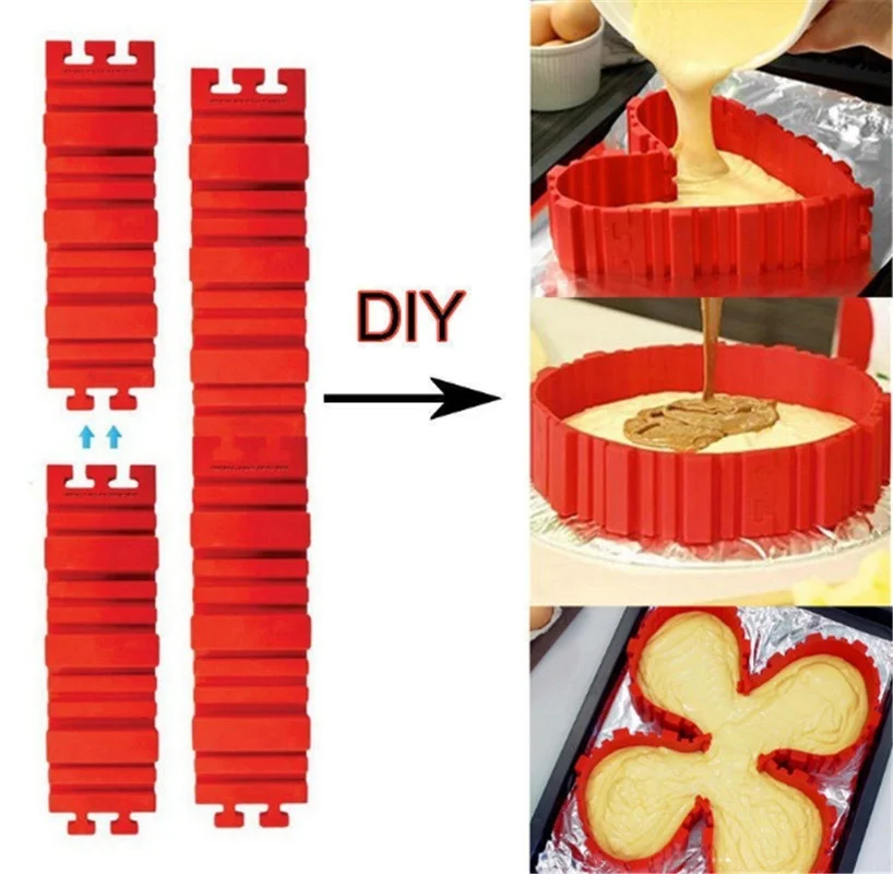 4 шт./компл. силиконовая форма для выпечки Magic торта змея DIY прямоугольные сердце