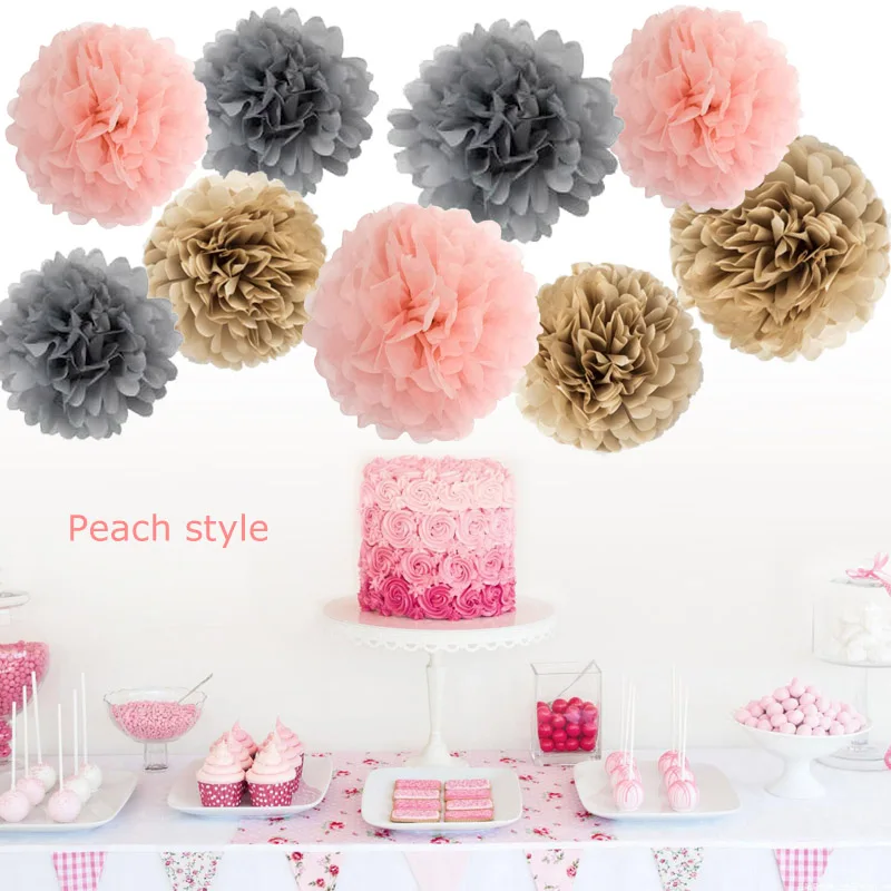 

Бумажные помпоны для декора 9 шт.